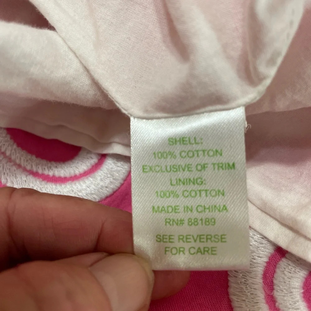 Lilly Pultizer Pink and White Sleeveless Dress. Size: 8 - Picture 9 of 9